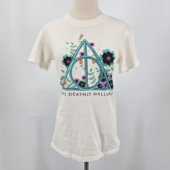 Wizarding World Harry Potter The Deathly Hallows T Shirt Women's S Floral - Picture 2 of 5
